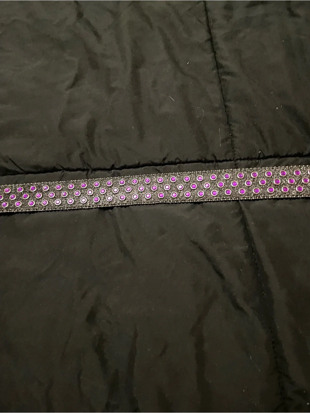 Black Purple Rhinestone Western Statement Belt 49” NWOT